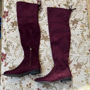 Women's Burgundy Over-the-Knee Boots